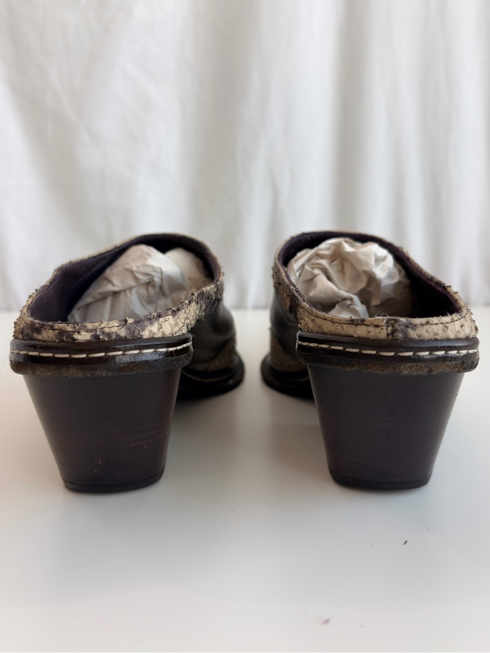 Donald J. Pliner Western Couture Collection Mule Metallic Gray Snakeskin 8M Y2K - Picture 6 of 17